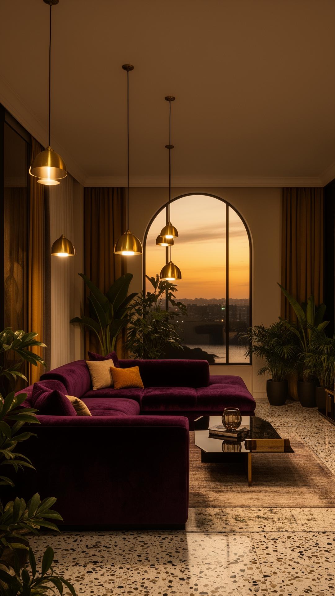 A warmly lit Lagos living room designed by Angels Remodel